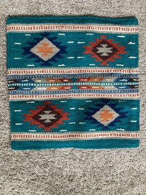 El Paso Saddle Blanket Wool Blend Pillow Case Aztec Southwestern Square Ethnic